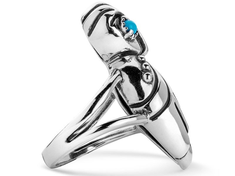 American west Jewelry Women's Sterling Silver Sleeping Beauty Owl Ring