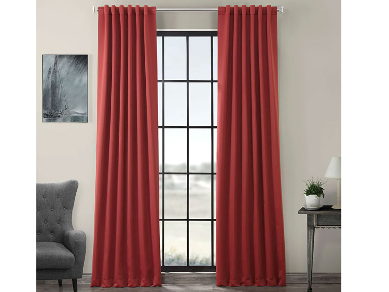 Brick Red Blackout Room Darkening Curtain