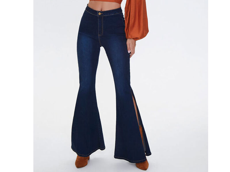 Women's High-Rise Slit Flare Jeans