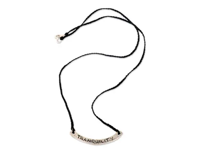 Women's Tranquility Inspirational Jewelry Black Necklace 925 Silver