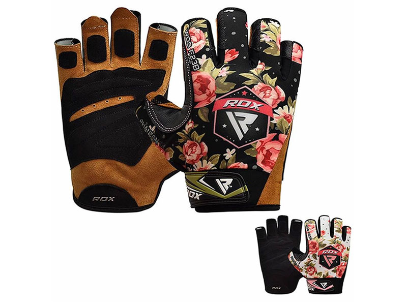 RDX F23 Ladies Floral Half Finger Weightlifting Gym Gloves