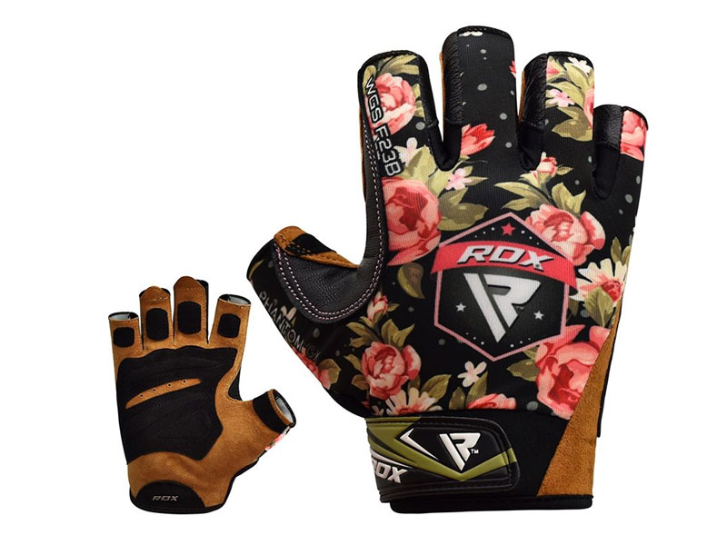 RDX F23 Ladies Floral Half Finger Weightlifting Gym Gloves