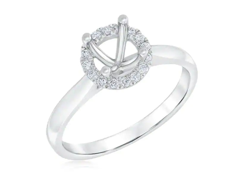 Women's Ellaura Design Diamond Round Halo Semi-Mount Engagement Ring