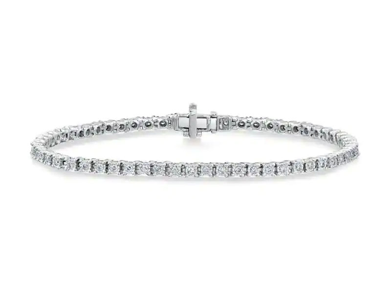 Women's Reeds Round Diamond White Gold Tennis Bracelet 3/4ctw