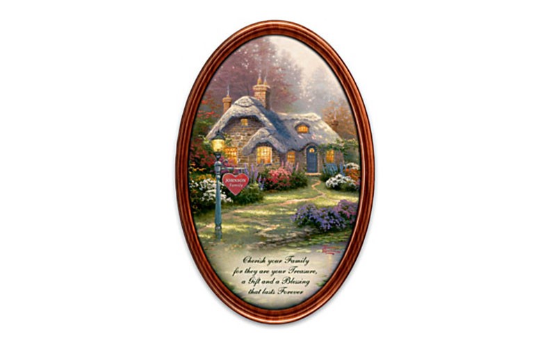 Thomas Kinkade Family Treasures Plate With Your Family Name