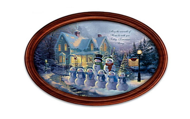 Thomas Kinkade Winter Wonderland Personalized Holiday Plates