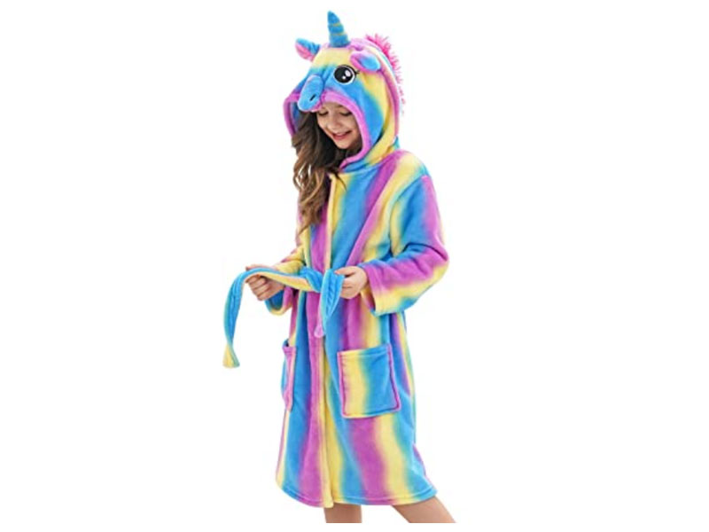 Doctor Unicorn Soft Unicorn Hooded Bathrobe Sleepwear