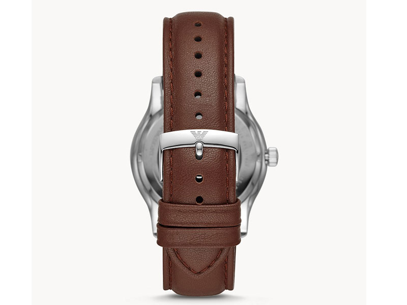 Emporio Armani Automatic Brown Leather Watch For Men