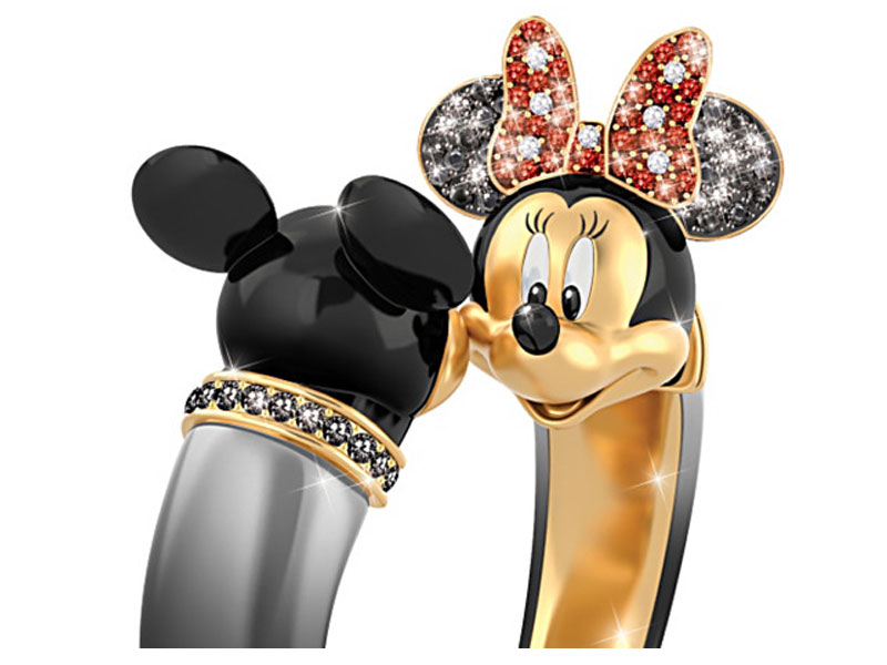 Mickey Mouse And Minnie Mouse Crystal Bangle Bracelet