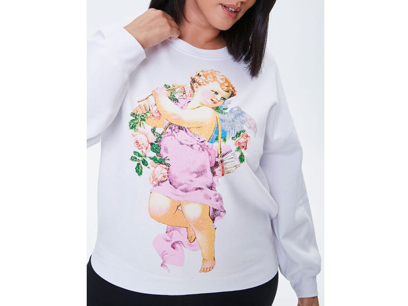 Women's Plus Size Angel Graphic Pullover