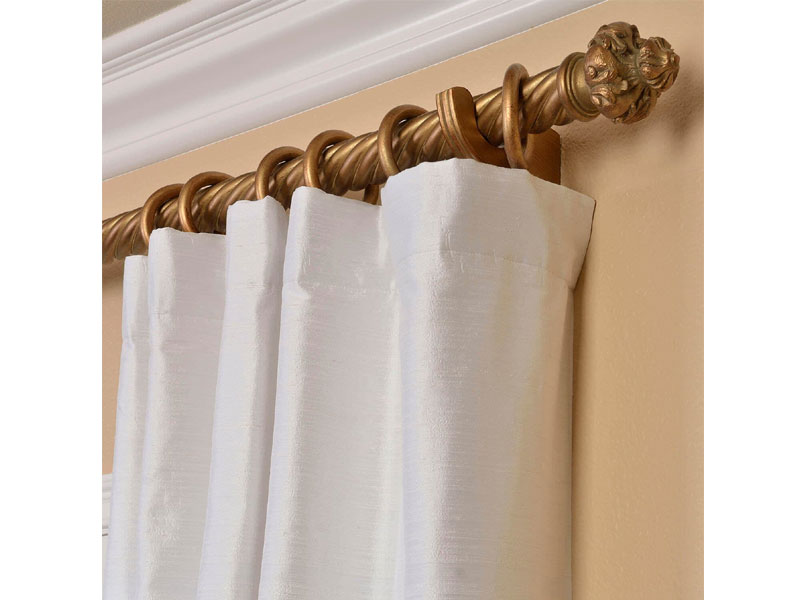 Lily White Textured Dupioni Silk Curtain