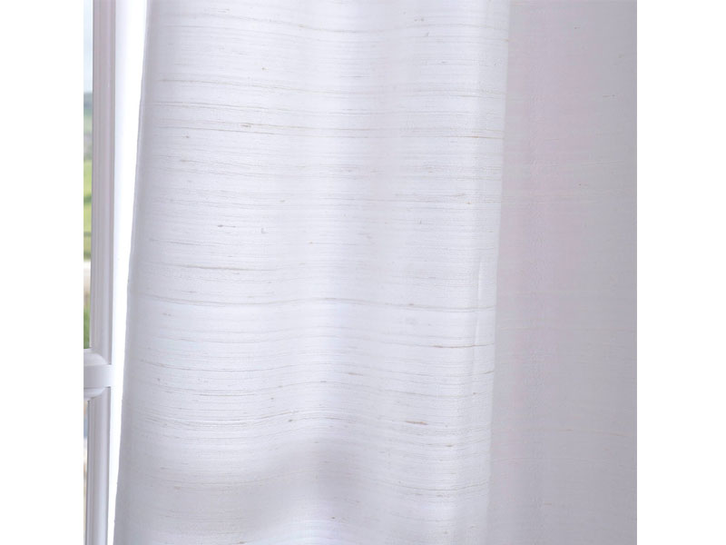 Lily White Textured Dupioni Silk Curtain