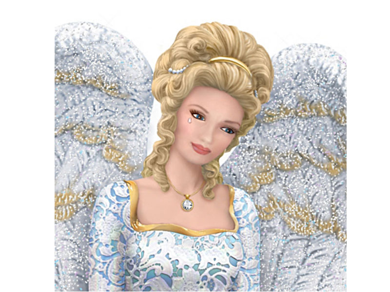 Thomas Kinkade Heaven's Embrace Angel With Swarovski Crystal