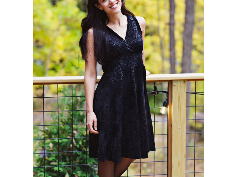 Women's Audrey Dress Onyx Snakeskin Velvet