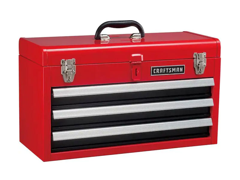 Craftsman Portable 20.5-in Ball-bearing 3-Drawer Red Steel Lockable Tool Box