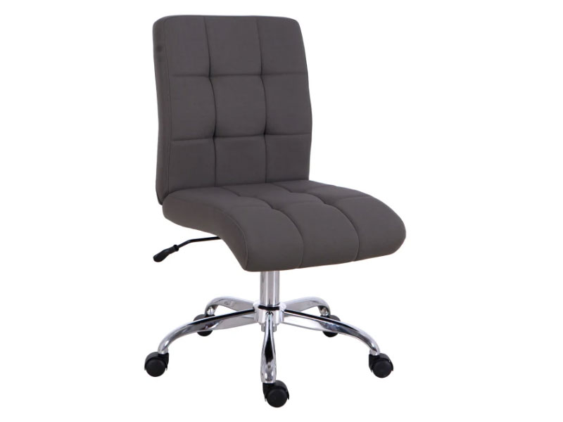 Brenton Studio Dexie Quilted Fabric Low-Back Task Chair Gray