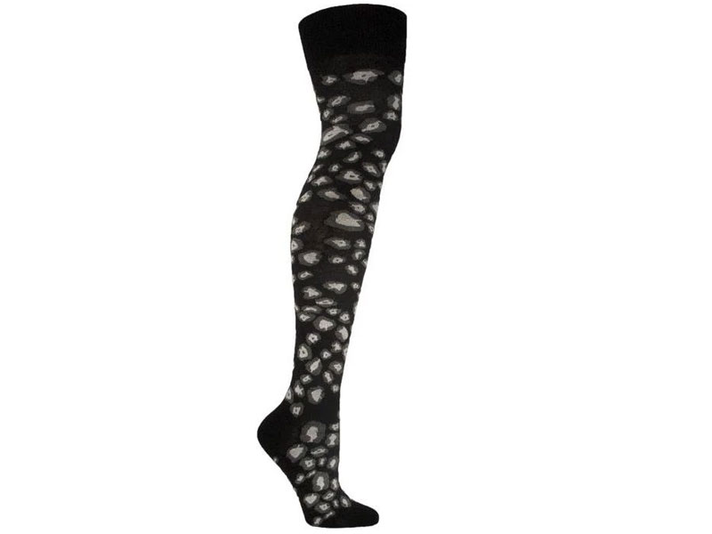 Ozone Women's Snow Leopard Over the Knee Sock