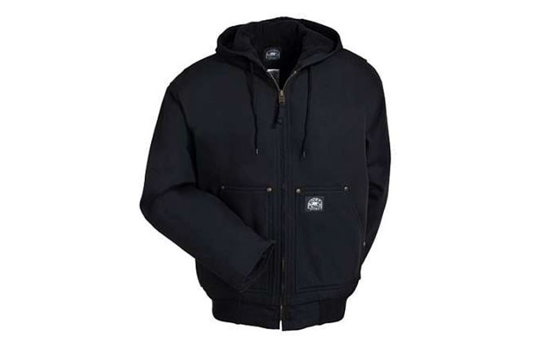 Polar King Jackets Men's Brushed Black Insulated Cotton Hooded Jacket 37607