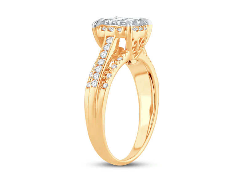 Women's Multi-Diamond Engagement Ring 1/2 ct tw Princess/Round 10K Yellow Gold