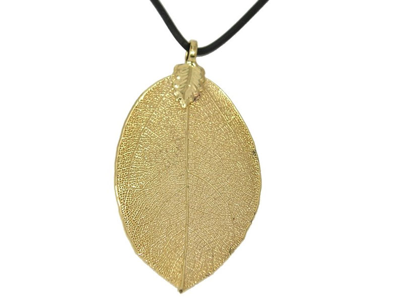 Women's 24k Gold Dipped Rose Leaf Pendant