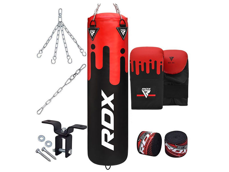 RDX F9 4ft 5ft 8-in-1 Heavy Boxing Punch Bag & Mitts Set
