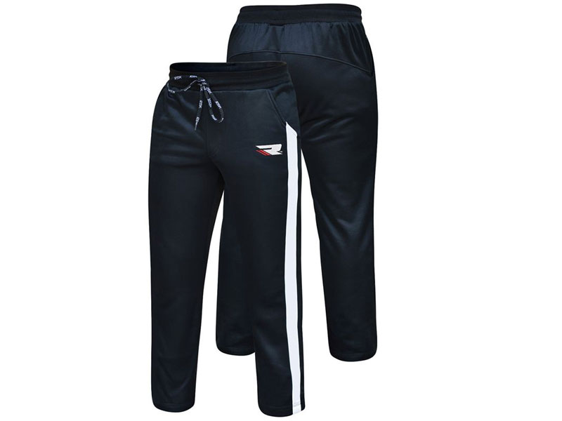 RDX 1B Terry Fleece Jogger Sweatpants Black White