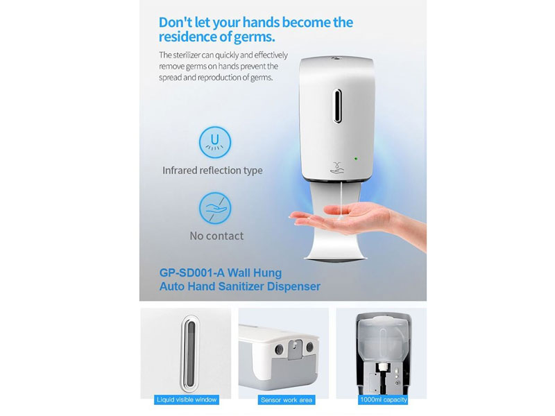 Automatic Touchless Sanitizer Wall Mount With Refillable Locking Compartment