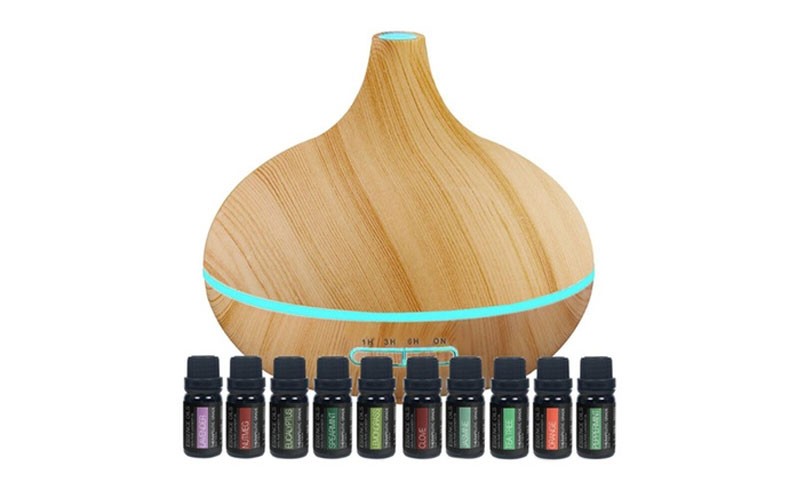 Pure Daily Care Ultrasonic Diffuser with 10 Bottles of Pure Essential Oils