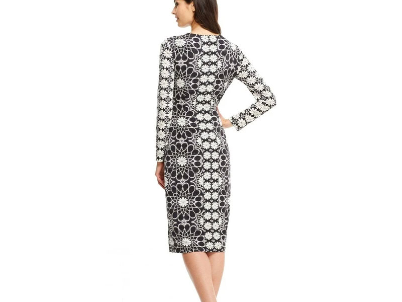 Women's Maggy London G2568m Long Sleeve Multi Print Sheath Dress