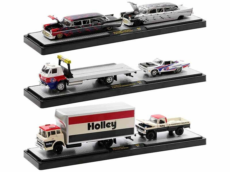 Auto Haulers Set of 3 Trucks Release Diecast Models by M2 Machines