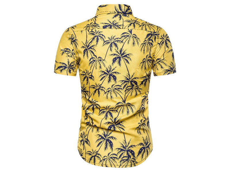 Men's Coconut Tree Print Button Up Shirt