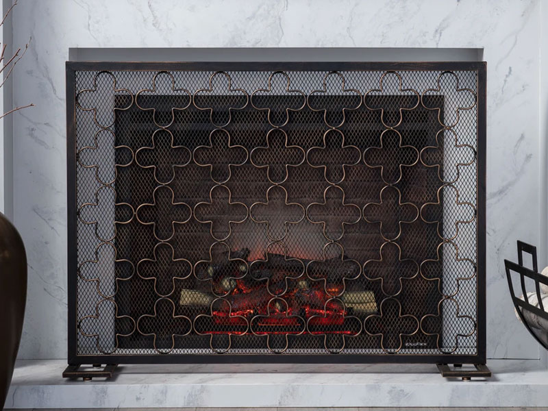 Uriah Modern Single PanelIron Firescreen