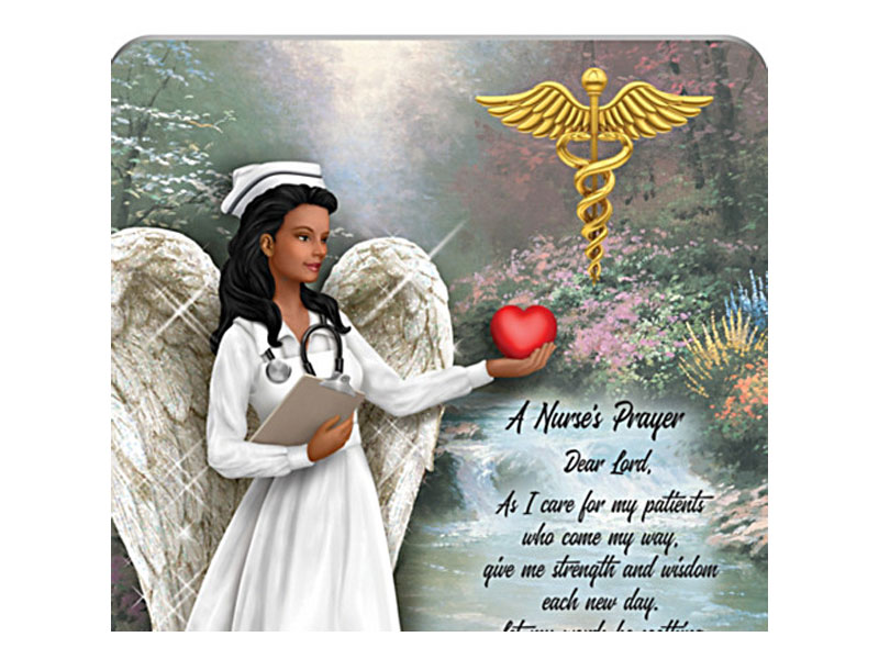 The Nurse's Prayer Figurine With Thomas Kinkade Artwork