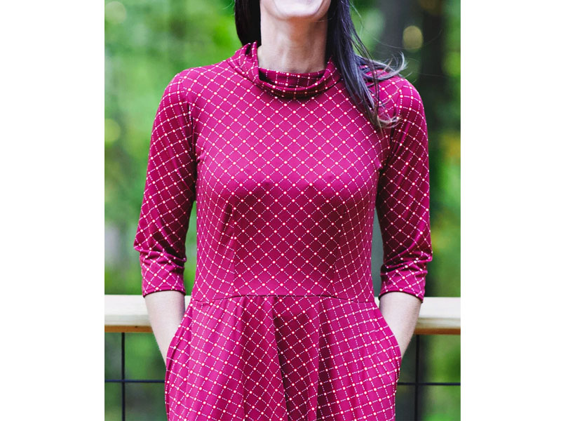 Women's Colleen Dress Cranberry Cross Dots