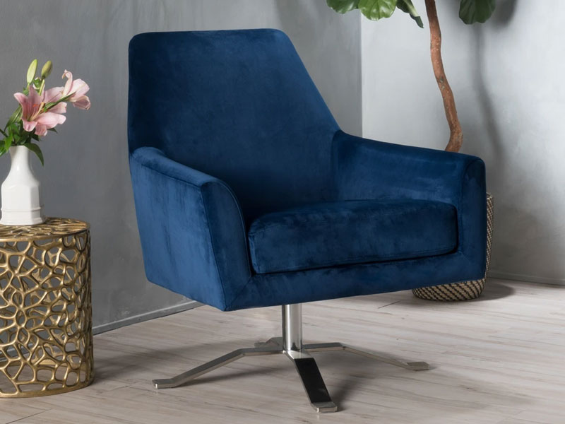 Aegis Modern Velvet Swivel Armchair