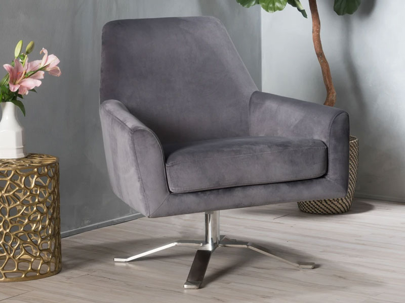 Aegis Modern Velvet Swivel Armchair