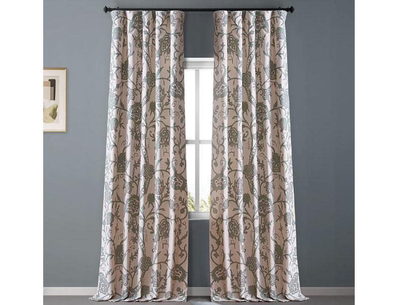 Sophie Embroidered Cotton Crewel Curtain