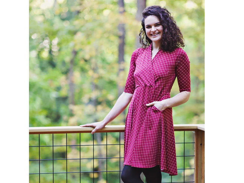 Women's Joan Dress Cranberry Cross Dots