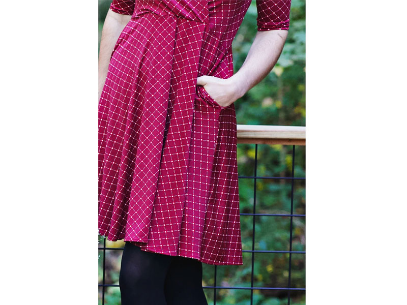 Women's Joan Dress Cranberry Cross Dots