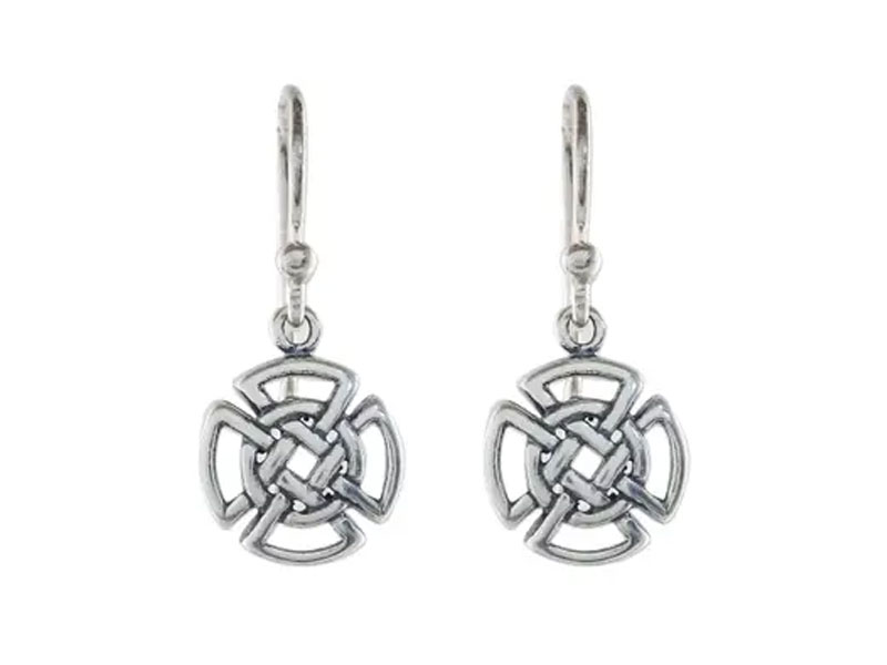 Women's Sterling Silver Celtic Knot Cross Earrings from Thailand Woven Crosses