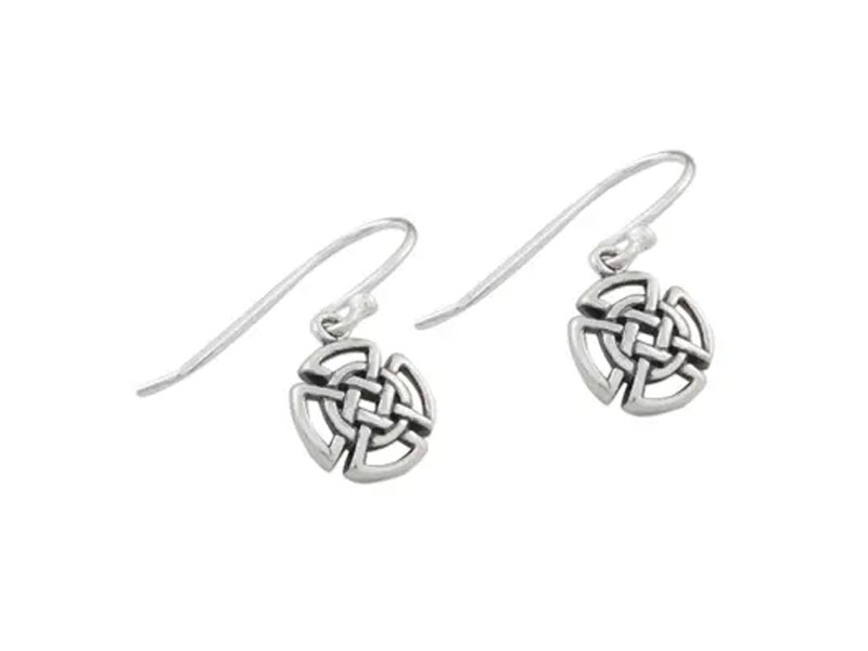 Women's Sterling Silver Celtic Knot Cross Earrings from Thailand Woven Crosses