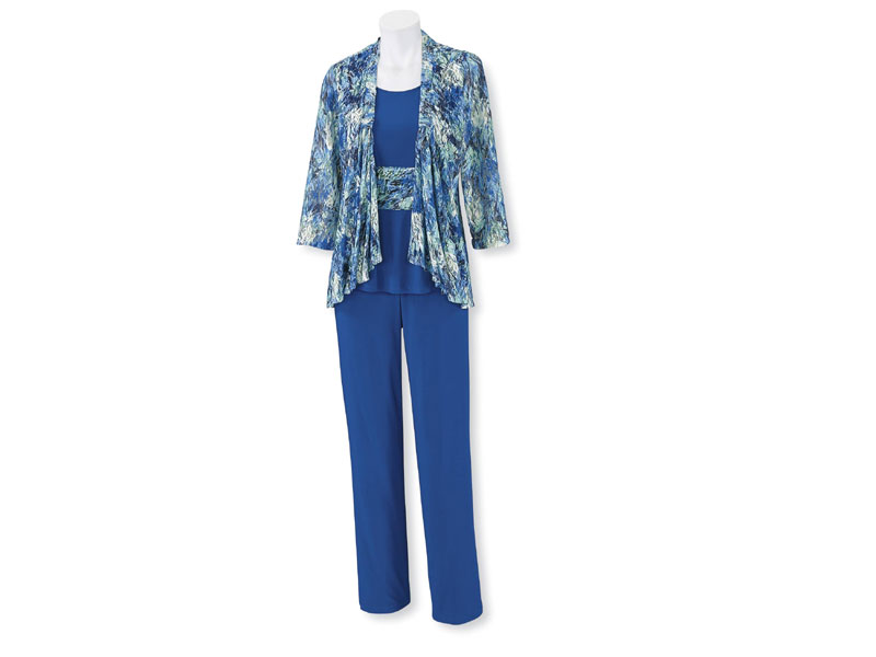 Women's Painterly Floral Cardigan Top & Pants Set