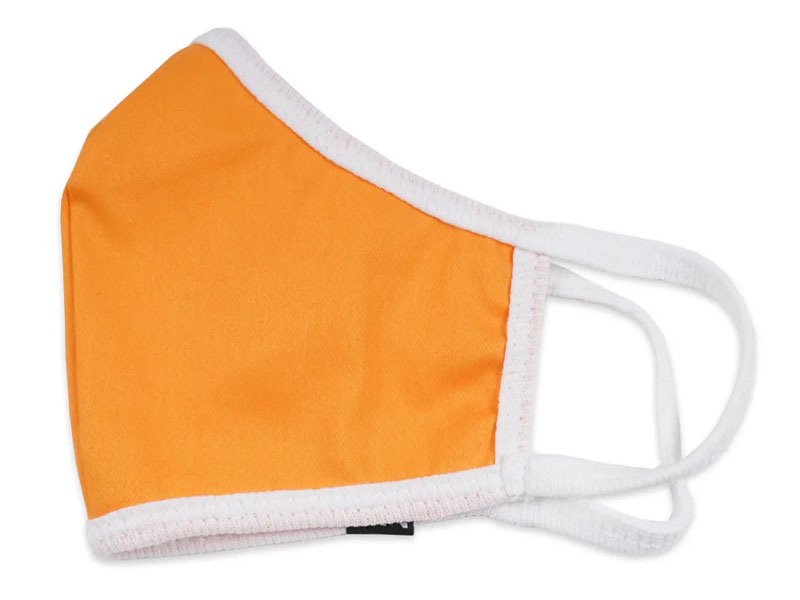 Marc Nelson Reusable Regular Fit Face Mask w/ Ear Loops Cotton Orange & White