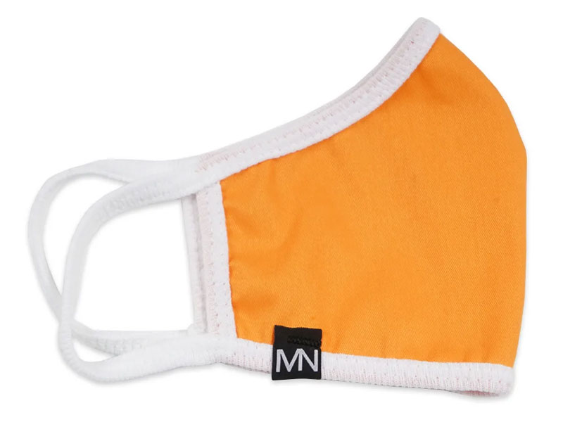 Marc Nelson Reusable Regular Fit Face Mask w/ Ear Loops Cotton Orange & White