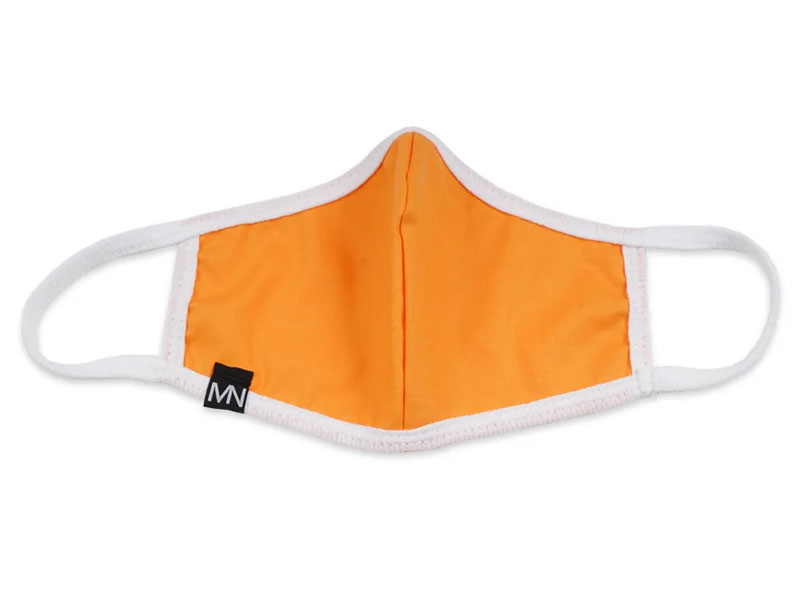 Marc Nelson Reusable Regular Fit Face Mask w/ Ear Loops Cotton Orange & White