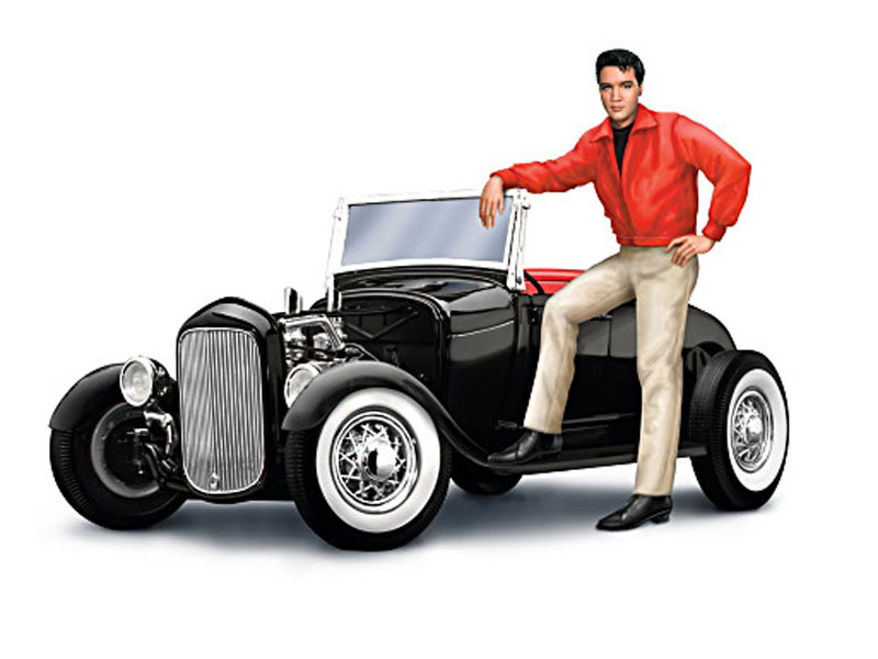 1:18-Scale Ford Model A Sculpture With Elvis Figure