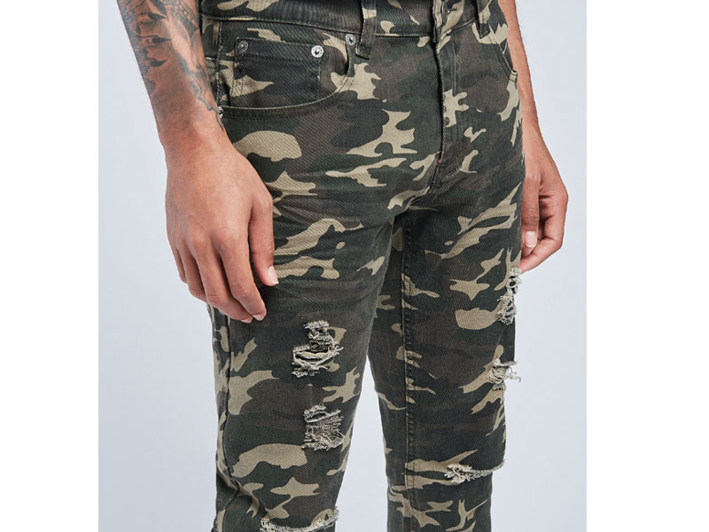 Decibel Men's Slim Fit RIP with Backing Camo Pants L34