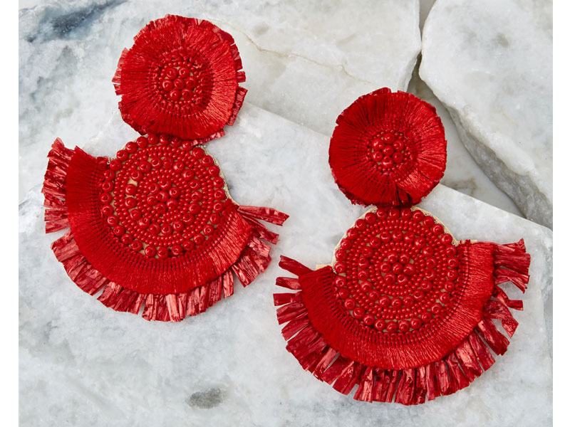 Doing It Well Red Statement Earrings For Women