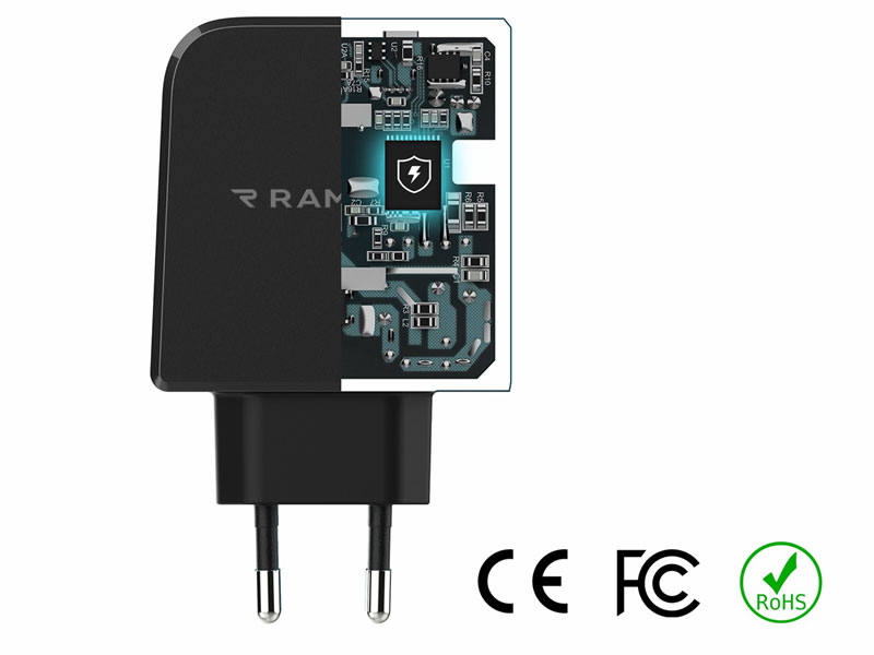 Rampow 36W Dual Port Type C Wall Charging Power Adapter