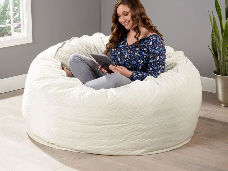 Vito Glam 4 Foot Velvet Quilt Patterned Beanbag